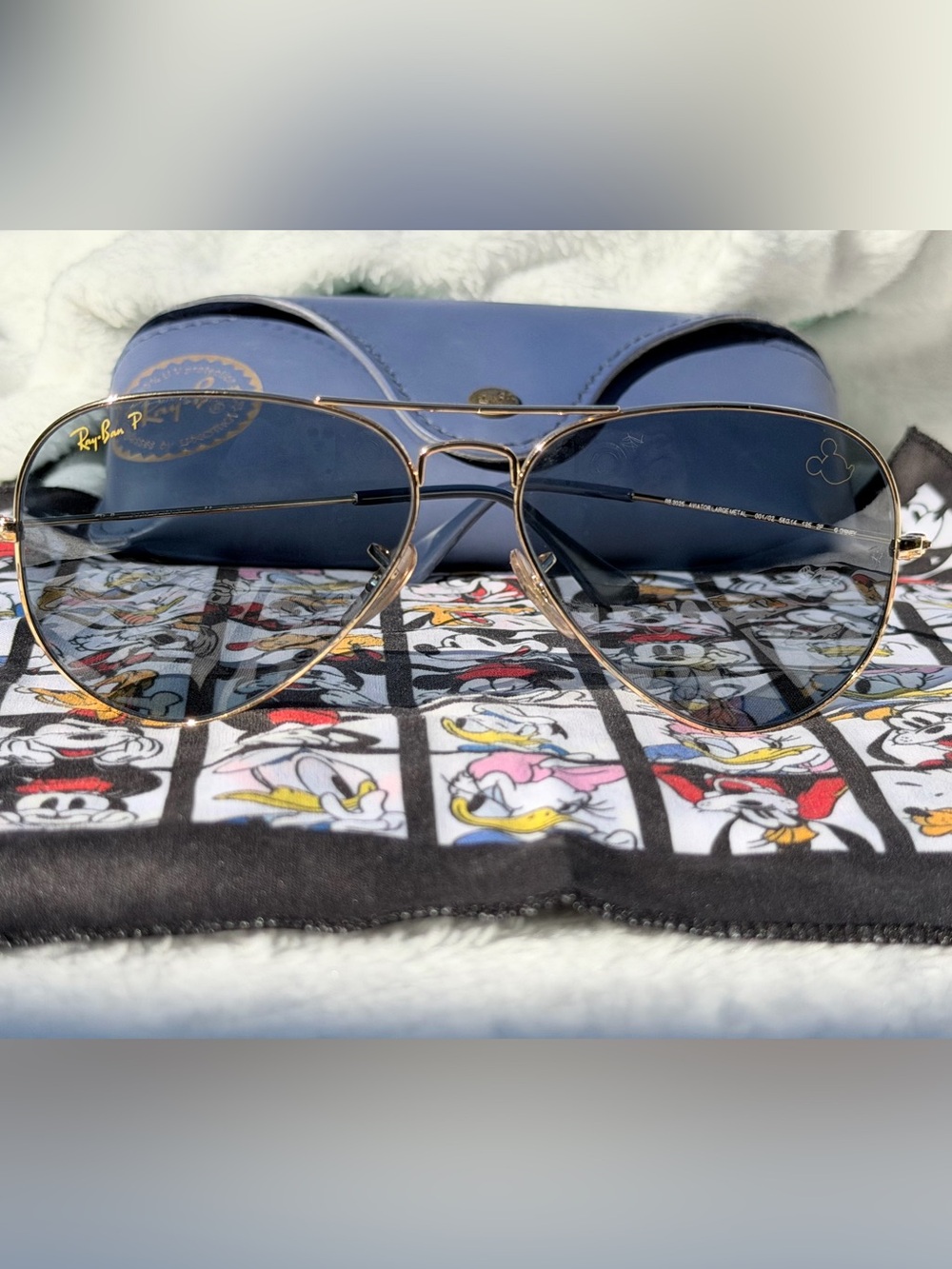 Ray-Ban RB3025 Disney 50th Anniversary Aviator Polarized Sunglasses 58mm Gold